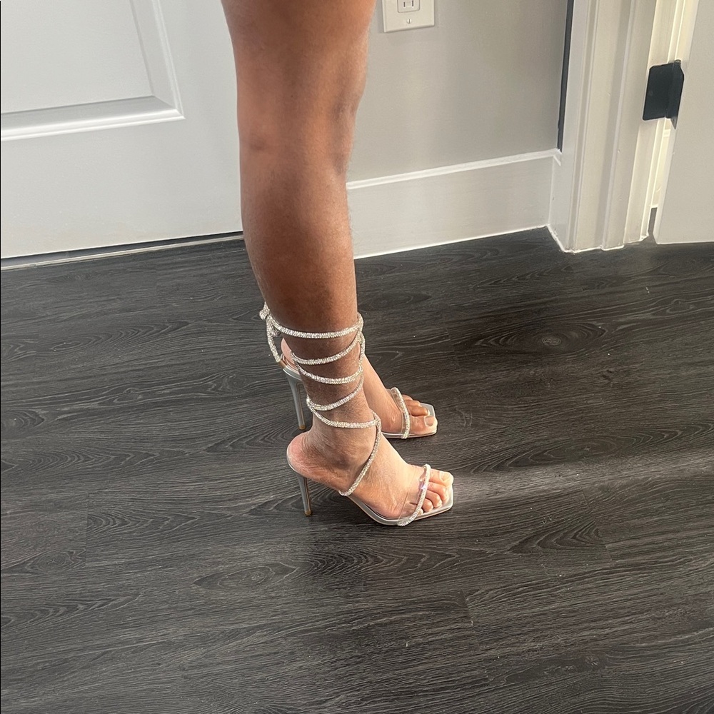 Elegant White Strappy Heels​ - Picture 2 of 8